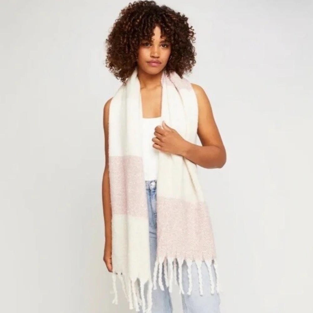 Gentle Fawn Huntington color block scarf in pink and cream tones
